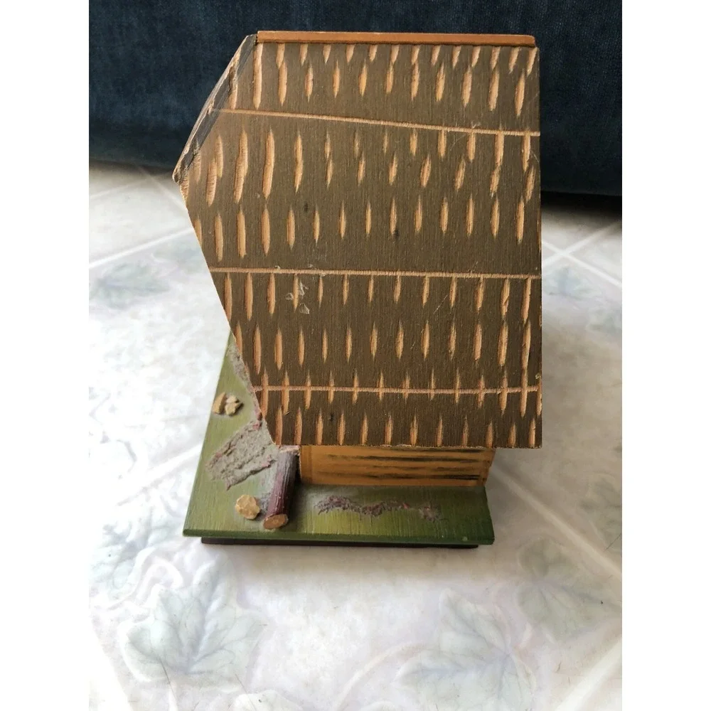 1970s‎ vintage Mill Chalet wooden jewelry Music box works Es steht Eine Muhle